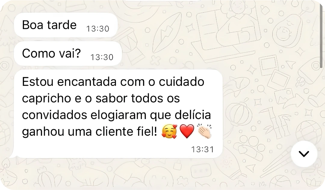 Feedback real de cliente LK Doceria 10