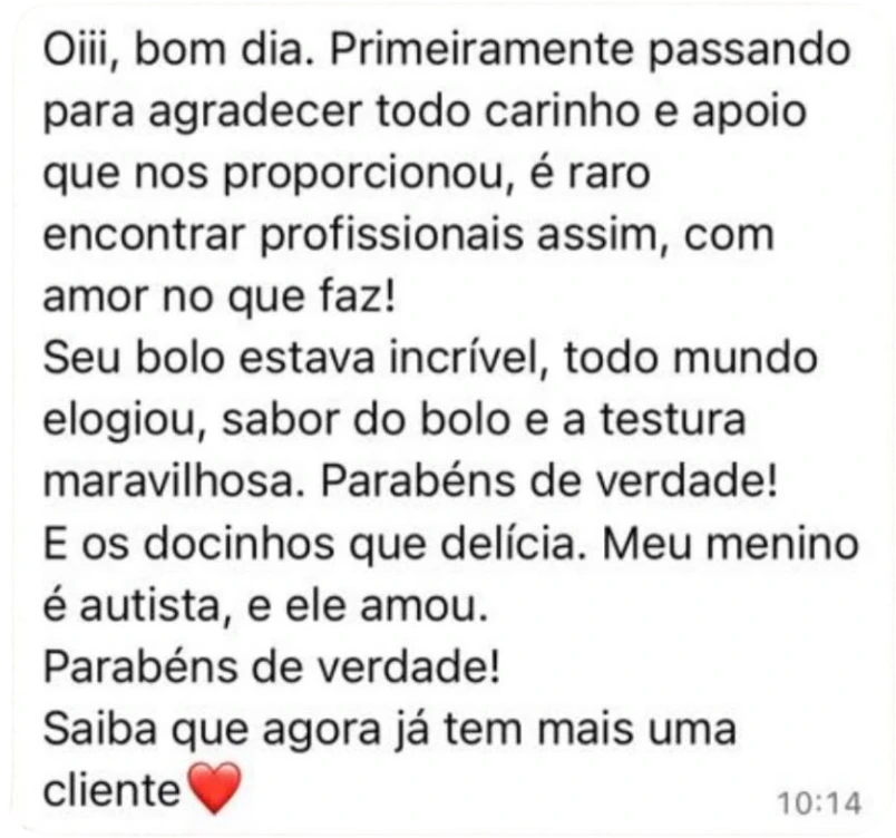 Feedback real de cliente LK Doceria 3