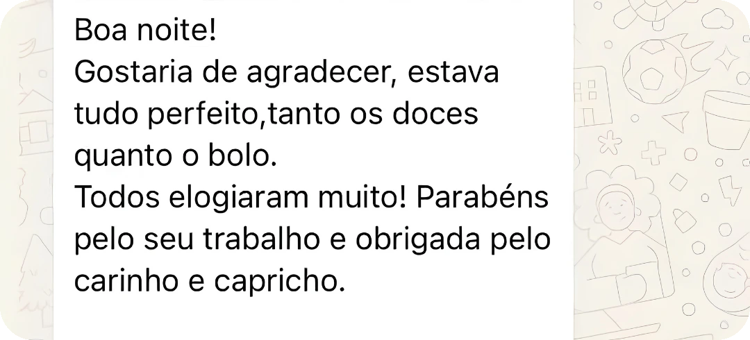 Feedback real de cliente LK Doceria 6